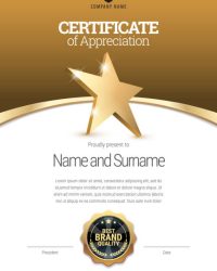 Certificate template. Diploma of modern design or gift certificate. Vector illustration.